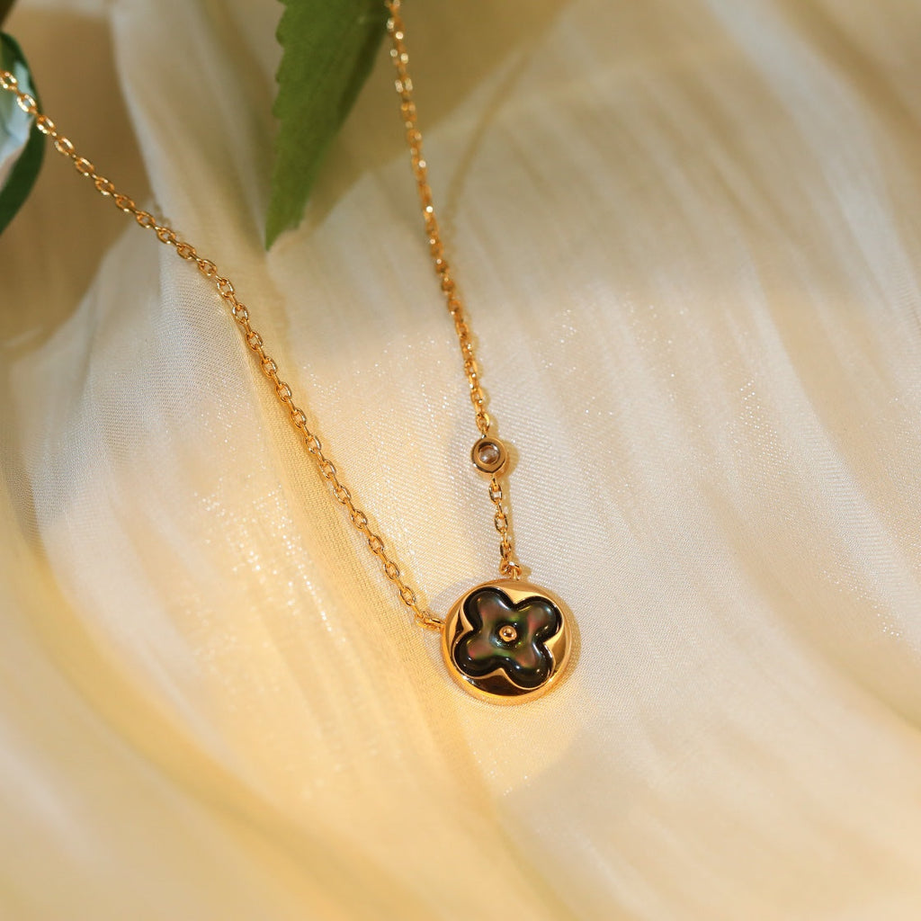 [⭐JeweliWhal]SUN PEDANT PINK GOLD 1 DIAMOND NECKLACE