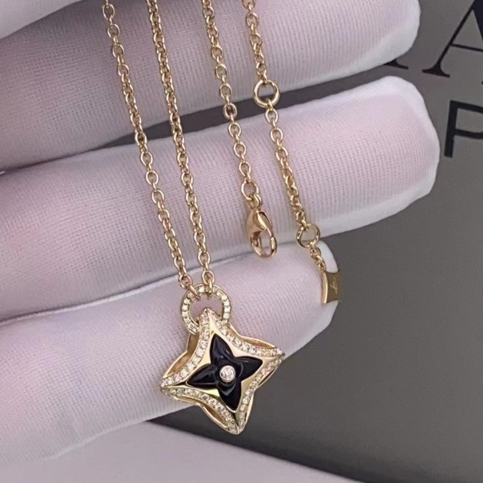 [⭐JeweliWhal]STAR PEDANT PINK GOLD DIAMOND NECKLACE