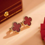 [⭐JeweliWhal]CLOVER MEDIUM 1 MOTIFS CARNELIAN  EARRINGS
