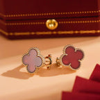 [⭐JeweliWhal]CLOVER MEDIUM 1 MOTIFS CARNELIAN  EARRINGS