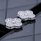 [⭐JeweliWhal]CLOVER 1 MOTIFS DIAMOND STUD EARRINGS SILVER