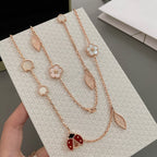 [⭐JeweliWhal]LUCKY SPRING 15 MOTIFS ROSE GOLD NECKLACE