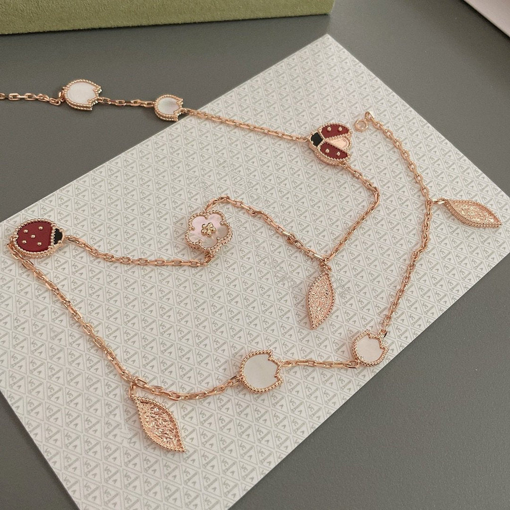 [⭐JeweliWhal]LUCKY SPRING 15 MOTIFS ROSE GOLD NECKLACE