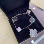 [⭐JeweliWhal]CLOVER 5 MOTIFS SIVLER DARK MOP BRACELET
