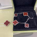 [⭐JeweliWhal]CLOVER 5 MOTIFS SIVLER CARNELIAN BRACELET