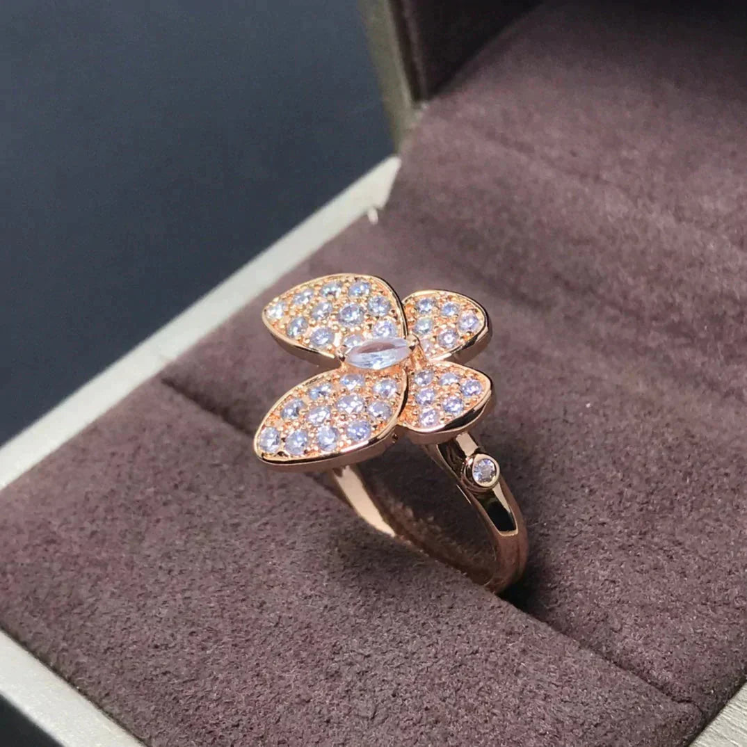 [⭐JeweliWhal]BUTTERFLY PINK GOLD DIAMOND RING