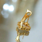 [⭐JeweliWhal]CLOVER MEDIUM 1 MOTIFS  WHITE MOP STUD EARRINGS