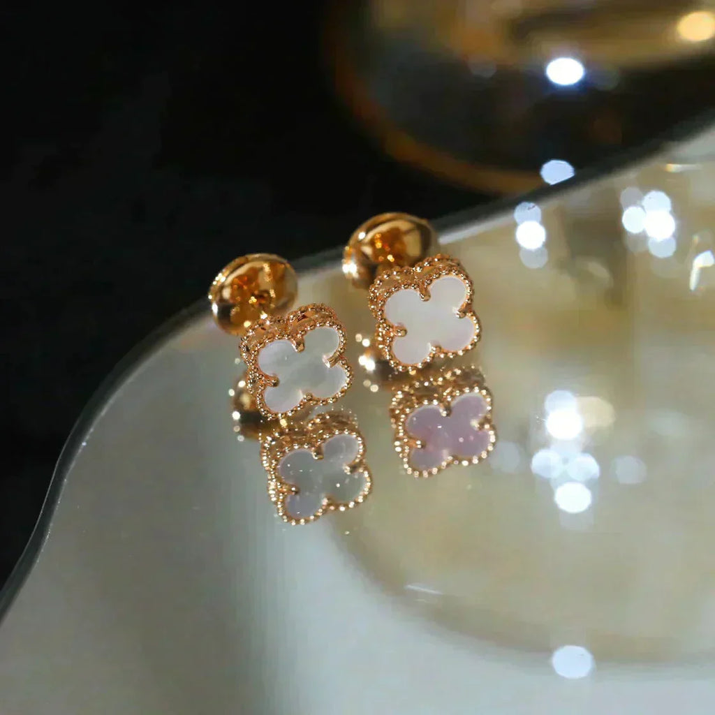 [⭐JeweliWhal]CLOVER MINI 9.5MM WHITE MOP EARRINGS