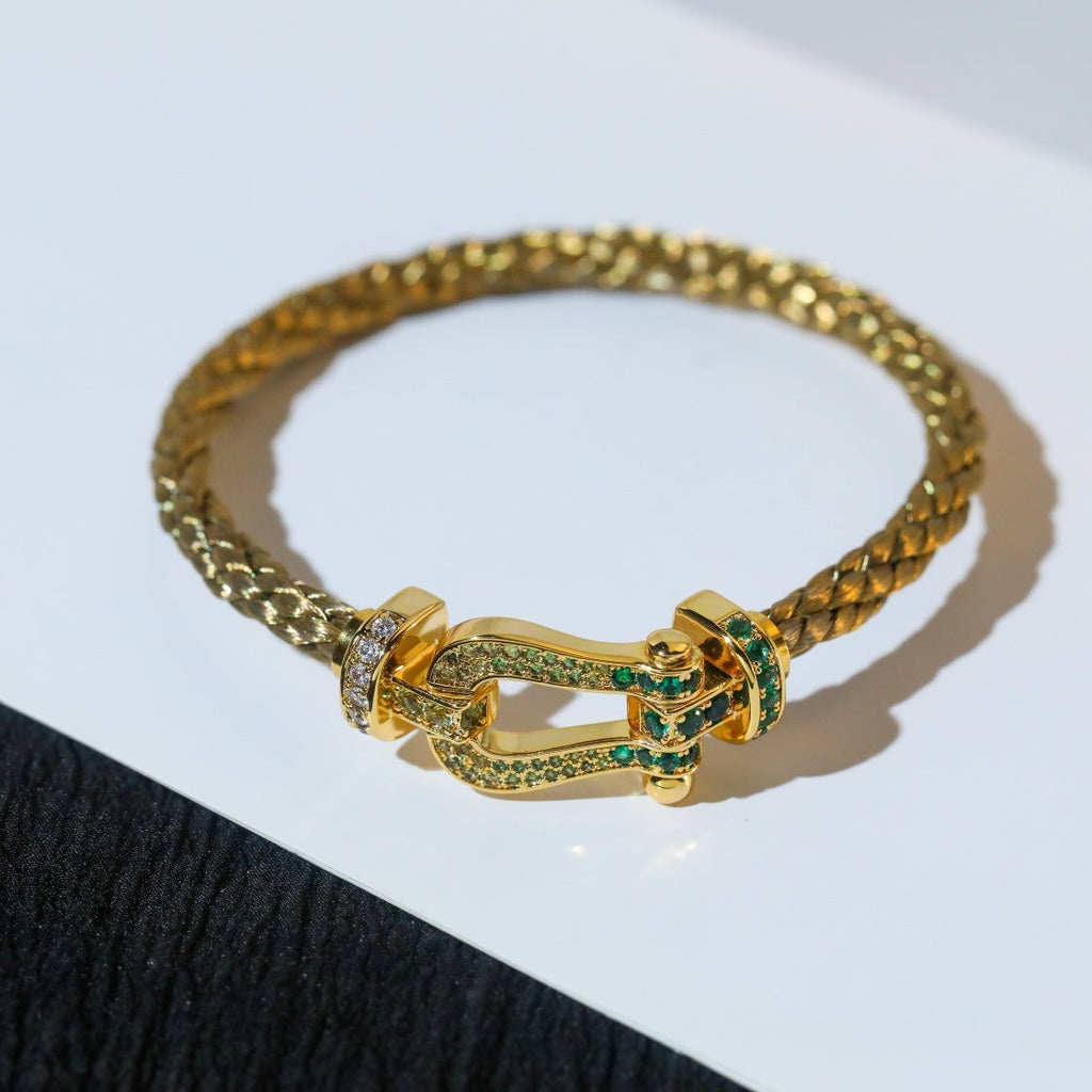 [⭐JeweliWhal]FORCE 10 GOLD GREEN DIAMOND PAVED