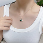 [⭐JeweliWhal]DREAM MALACHITE DIAMOND PAVED PINK GOLD NECKLACE