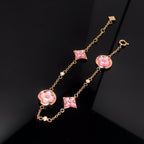 [⭐JeweliWhal]STAR AND SUN 4 MOTIF PINK MOP PINK GOLD BRACELET