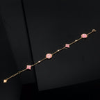 [⭐JeweliWhal]STAR AND SUN 4 MOTIF PINK MOP PINK GOLD BRACELET