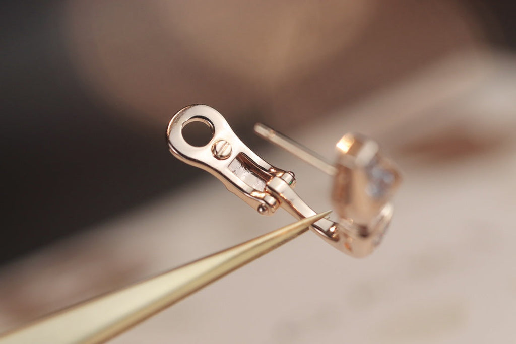 [⭐JeweliWhal]サーペント ピンクゴールド ダイヤモンド イヤリング