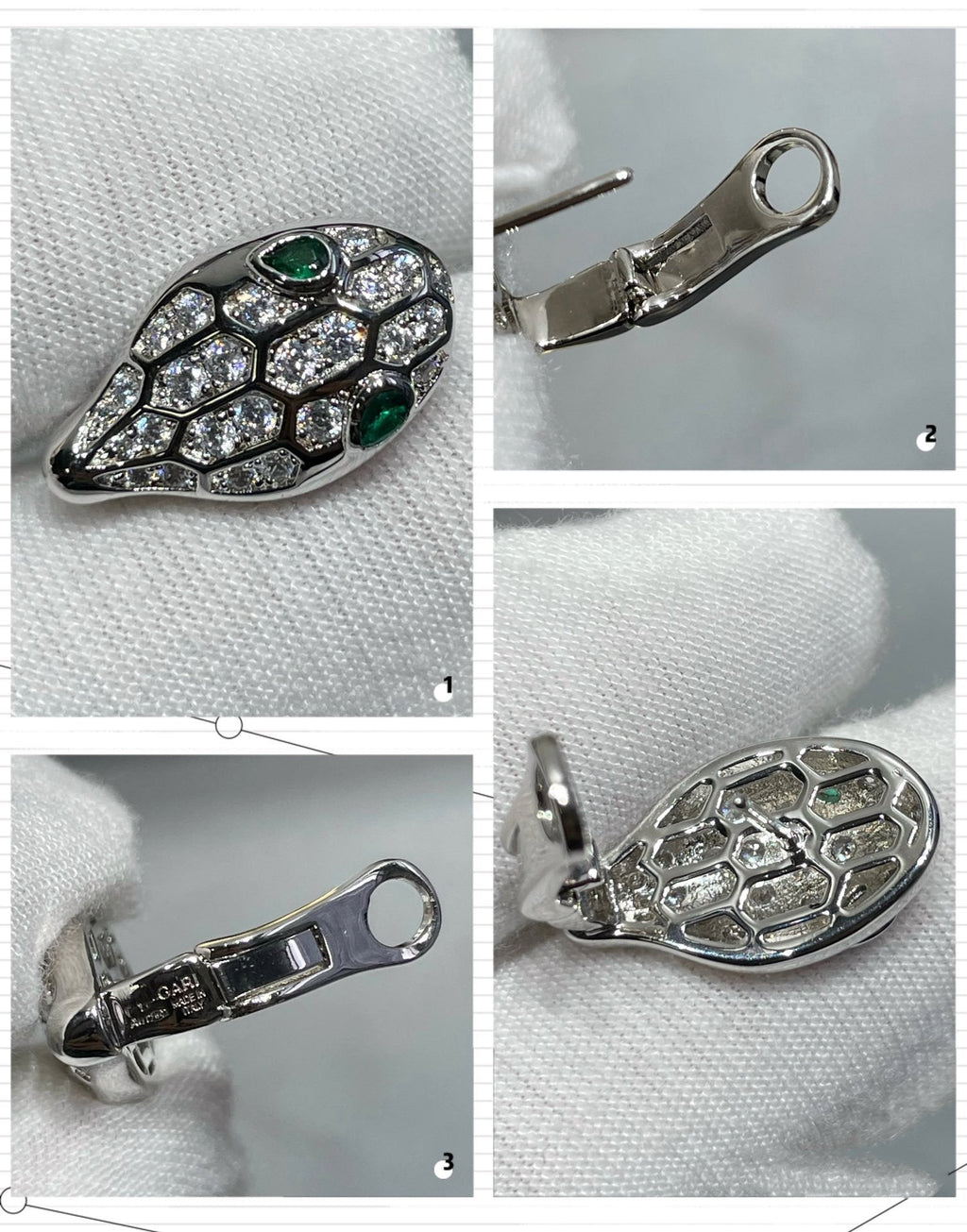 [⭐JeweliWhal]サーペント ダイヤモンド スタッドピアス