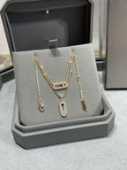 [⭐JeweliWhal]MOVE 2 ROW DIAMOND NECKLACE
