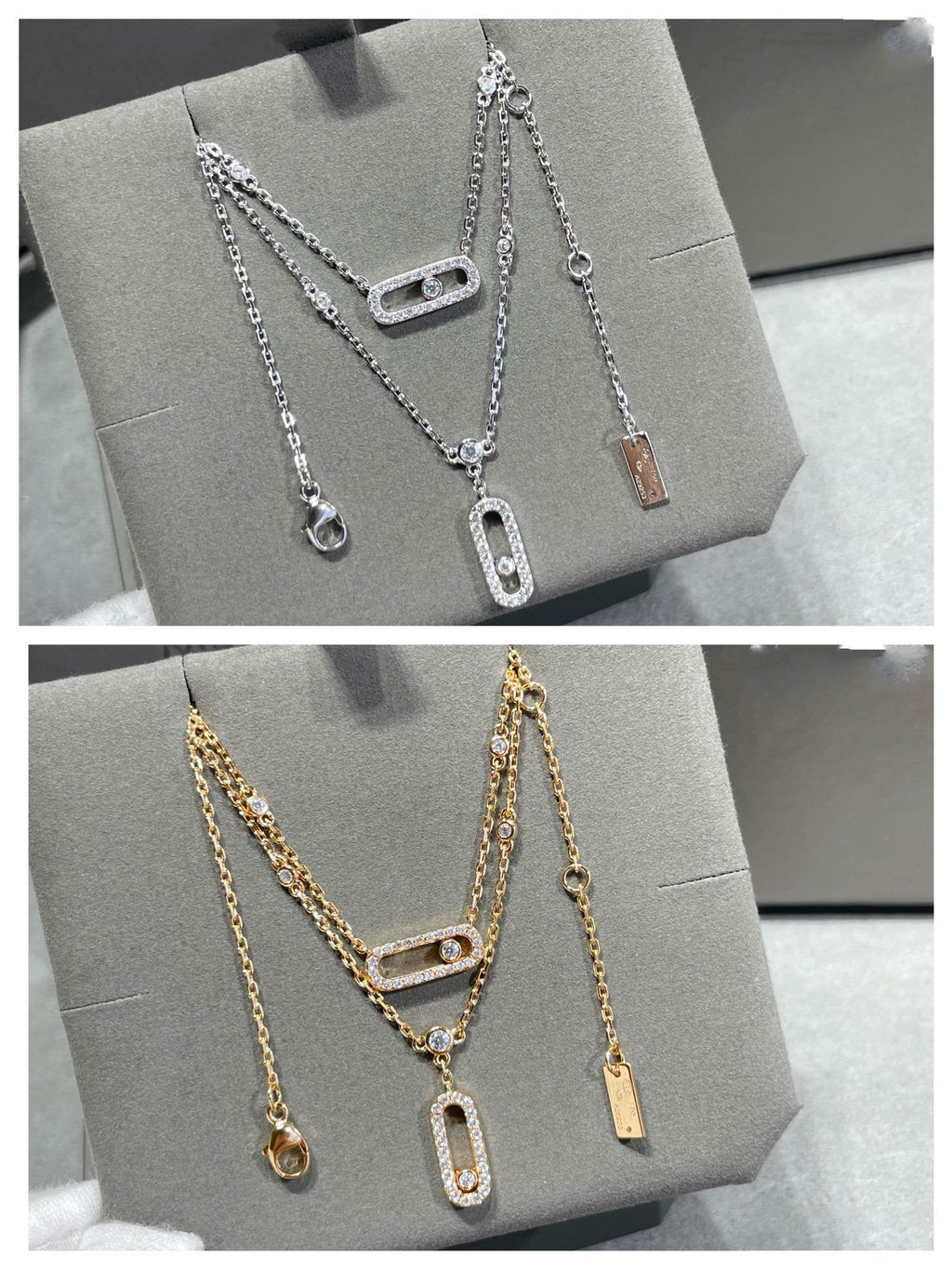 [⭐JeweliWhal]MOVE 2 ROW DIAMOND NECKLACE