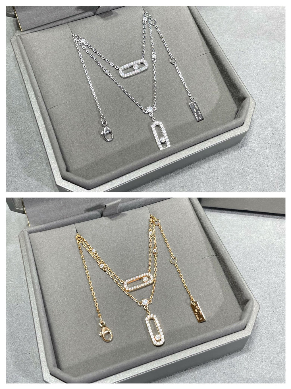 [⭐JeweliWhal]MOVE 2 ROW DIAMOND NECKLACE