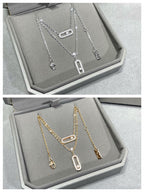 [⭐JeweliWhal]MOVE 2 ROW DIAMOND NECKLACE