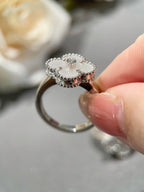 [⭐JeweliWhal]CLOVER SILVER MOP DIAMOND RING