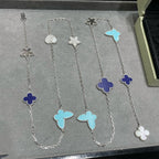 [⭐JeweliWhal]LUCKY CLOVER SILVER 11 MOTIF NECKLACE