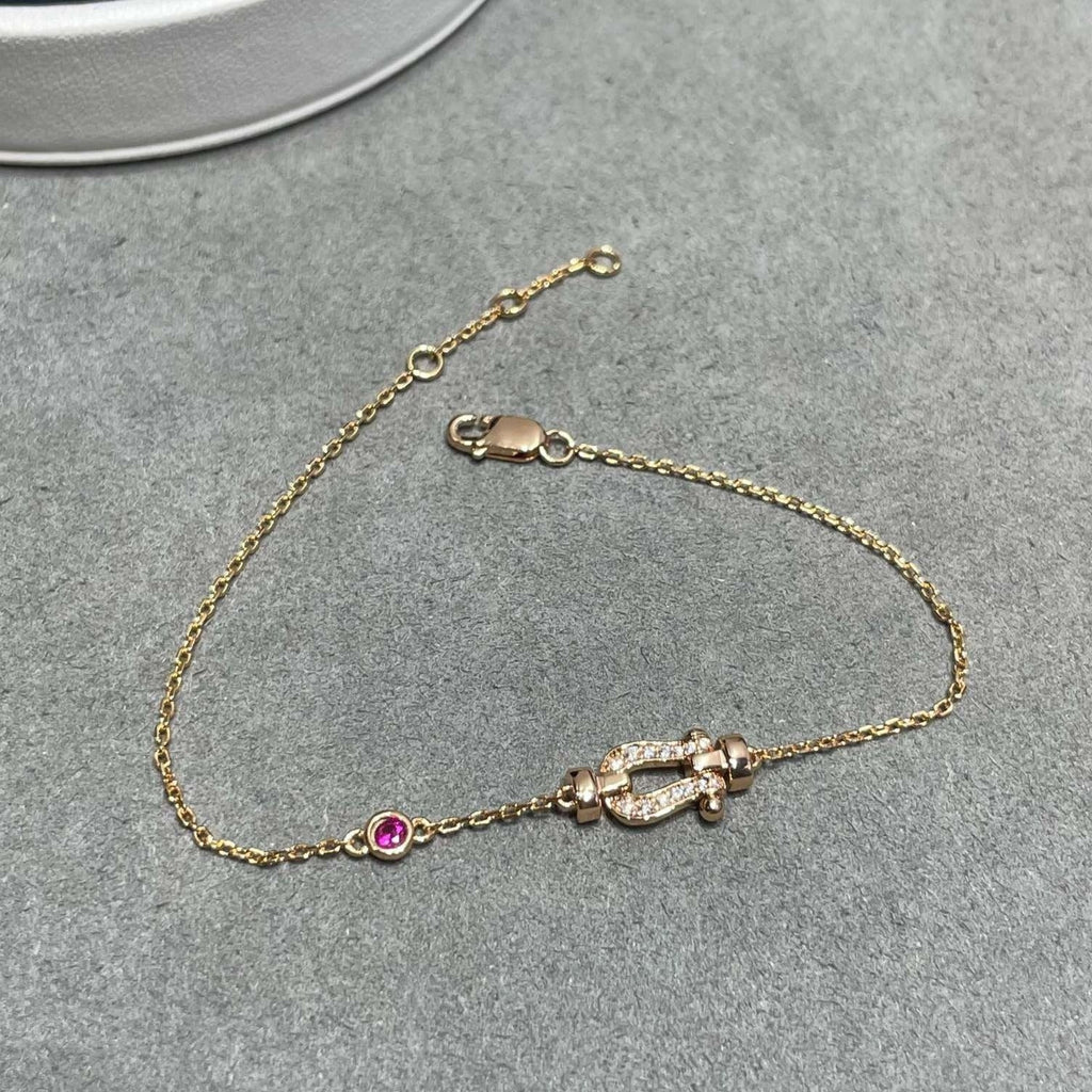 [⭐JeweliWhal]FORCE 10 DIAMOND CHAIN LINK PINK GOLD BRACELET