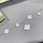 [⭐JeweliWhal]CLOVER 5 MOTIF WHITE MOP SILVER BRACELET