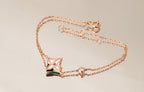 [⭐JeweliWhal]STAR PINK MOP 1 DIAMOND PINK GOLD NECKLACE