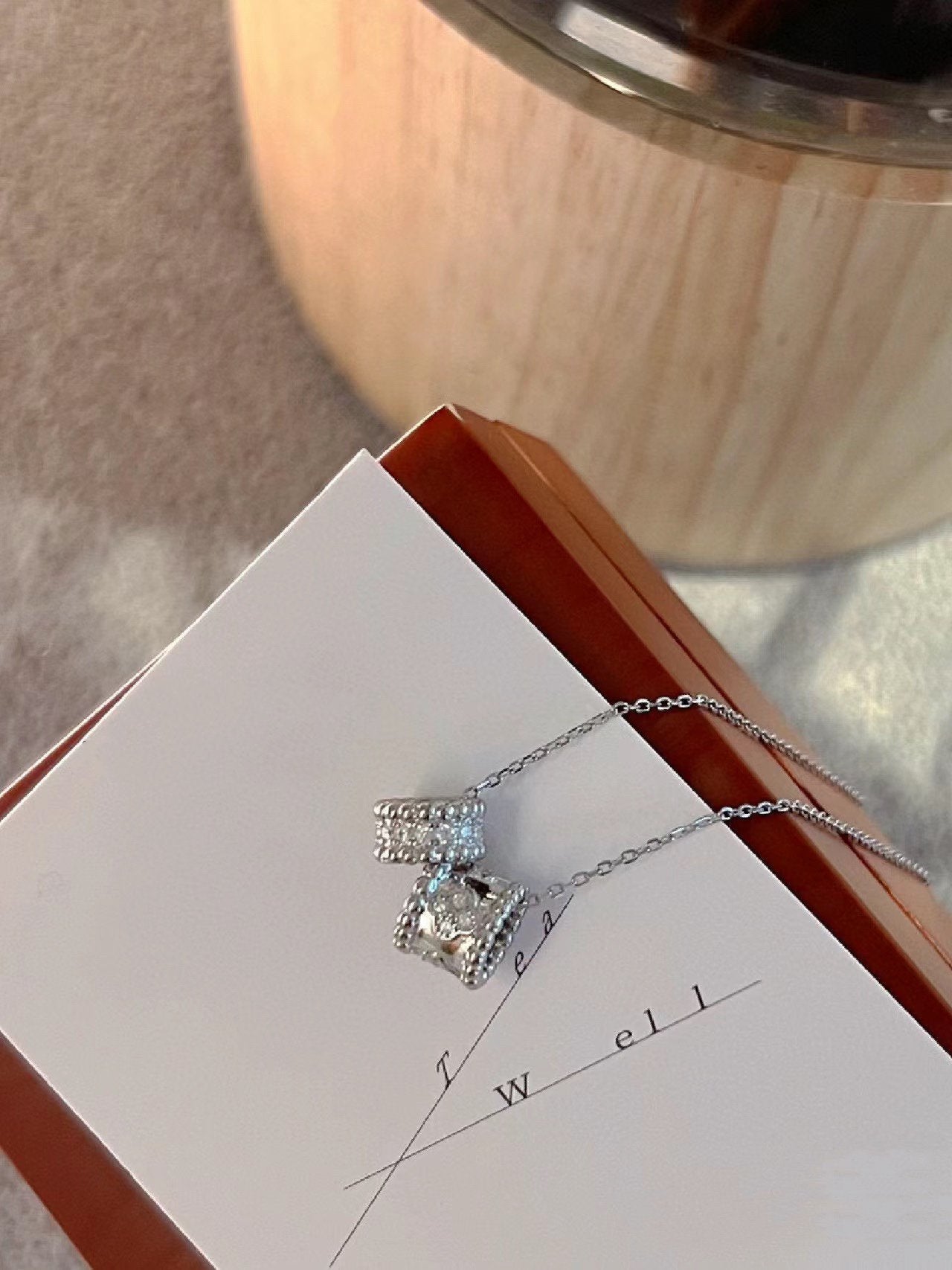 [⭐JeweliWhal]PERLEE ダブルペンダント シルバー ダイヤモンドネックレス