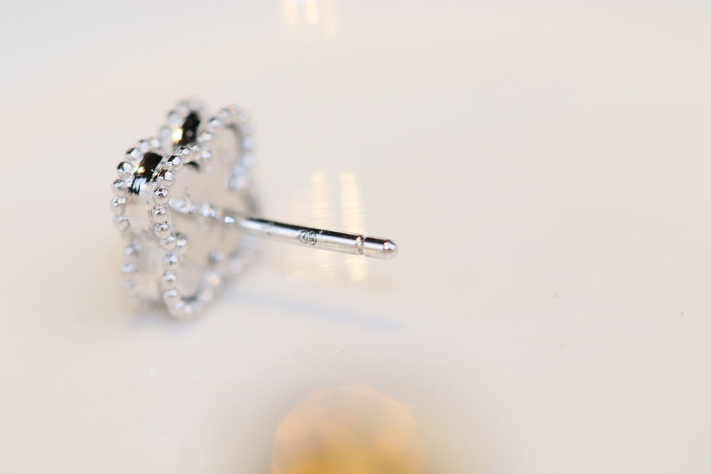 [⭐JeweliWhal]CLOVER MINI TURQUOISE SILVER STUD EARRINGS