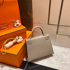 HM ケリー 25cm グレー エプソムレザー ゴールド金具