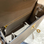 HM ケリー 25cm グレー エプソムレザー ゴールド金具