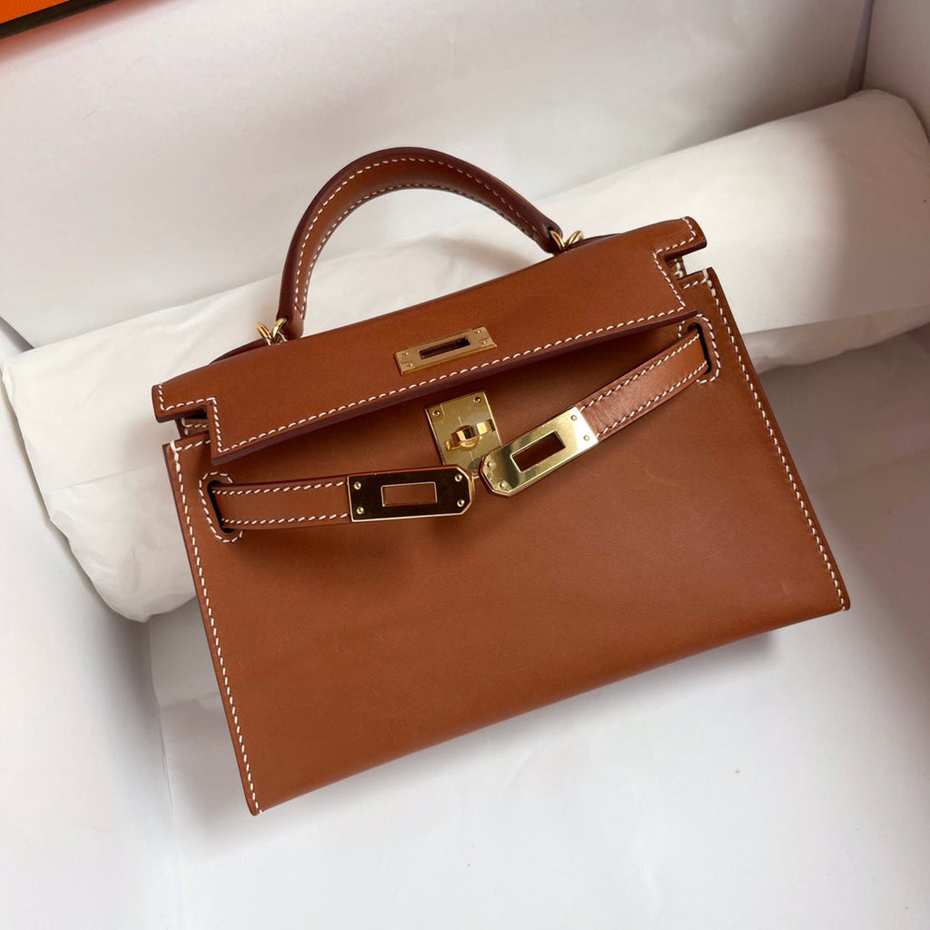 HM ケリー 19cm ゴールドサドルレザー ゴールド金具