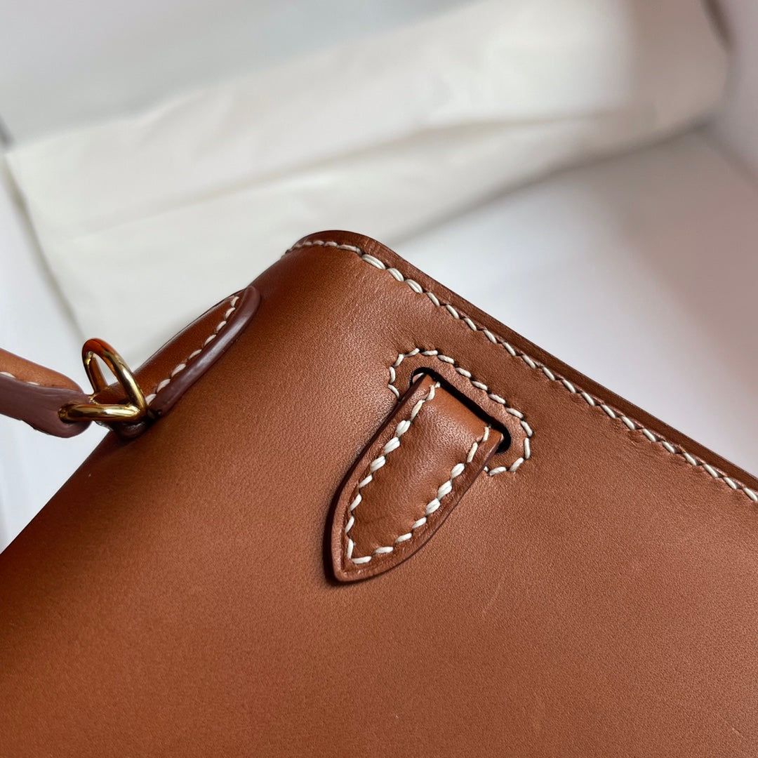 HM ケリー 19cm ゴールドサドルレザー ゴールド金具