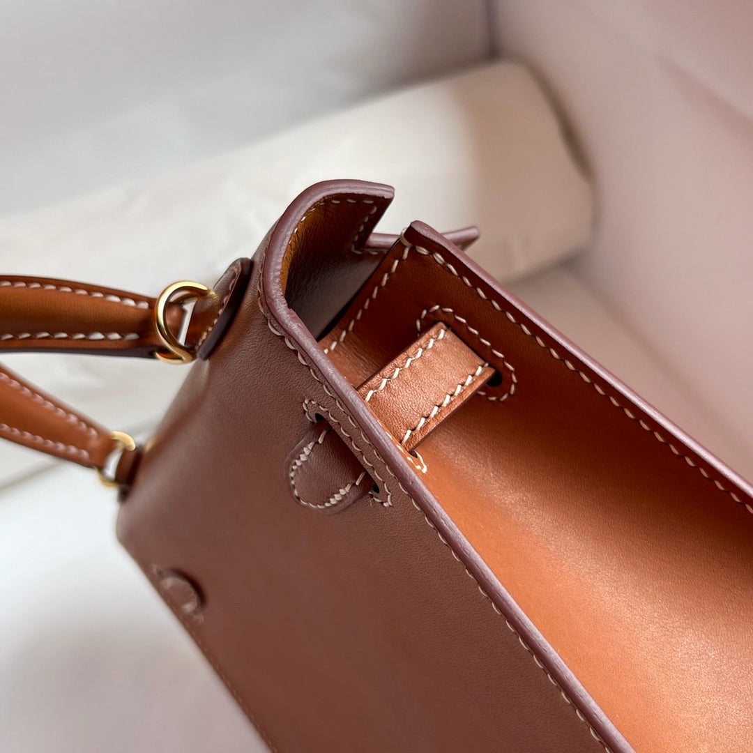 HM ケリー 19cm ゴールドサドルレザー ゴールド金具