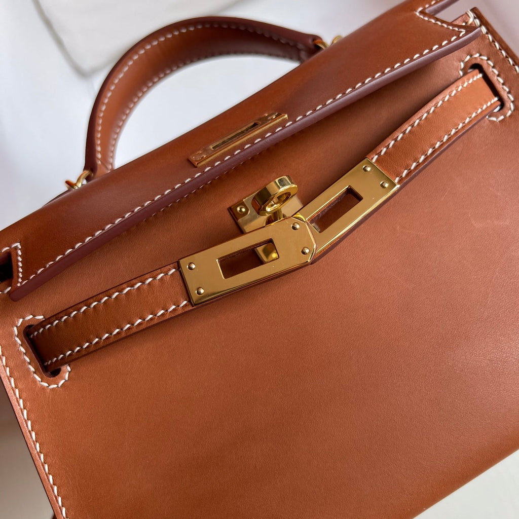 HM ケリー 19cm ゴールドサドルレザー ゴールド金具