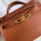 HM ケリー 19cm ゴールドサドルレザー ゴールド金具