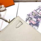 HM ケリー 25cm ホワイトエプソムレザー ゴールド金具