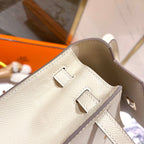 HM ケリー 25cm ホワイトエプソムレザー ゴールド金具