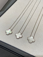 [⭐JeweliWhal]CLOVER MEDIUM SILVER WHITE MOP NECKLACE