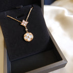 [⭐JeweliWhal]STAR AND SUN WHITE MOP 2 MOTIF PINK GOLD NECKLACE