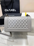 ボーイズバッグ ミディアム 25 グレー キャビア ルテニウムハードウェア