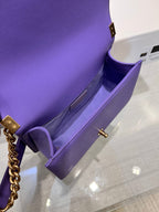 ボーイズバッグ ミディアム 25 パープルキャビア ゴールド金具