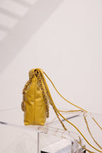 CC HOBO BAG 22 YELLOW LAMBSKIN GOLD HARDWARE
