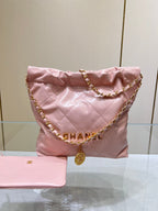 CC HOBO BAG 22 PINK LAMBSKIN GOLD HARDWARE