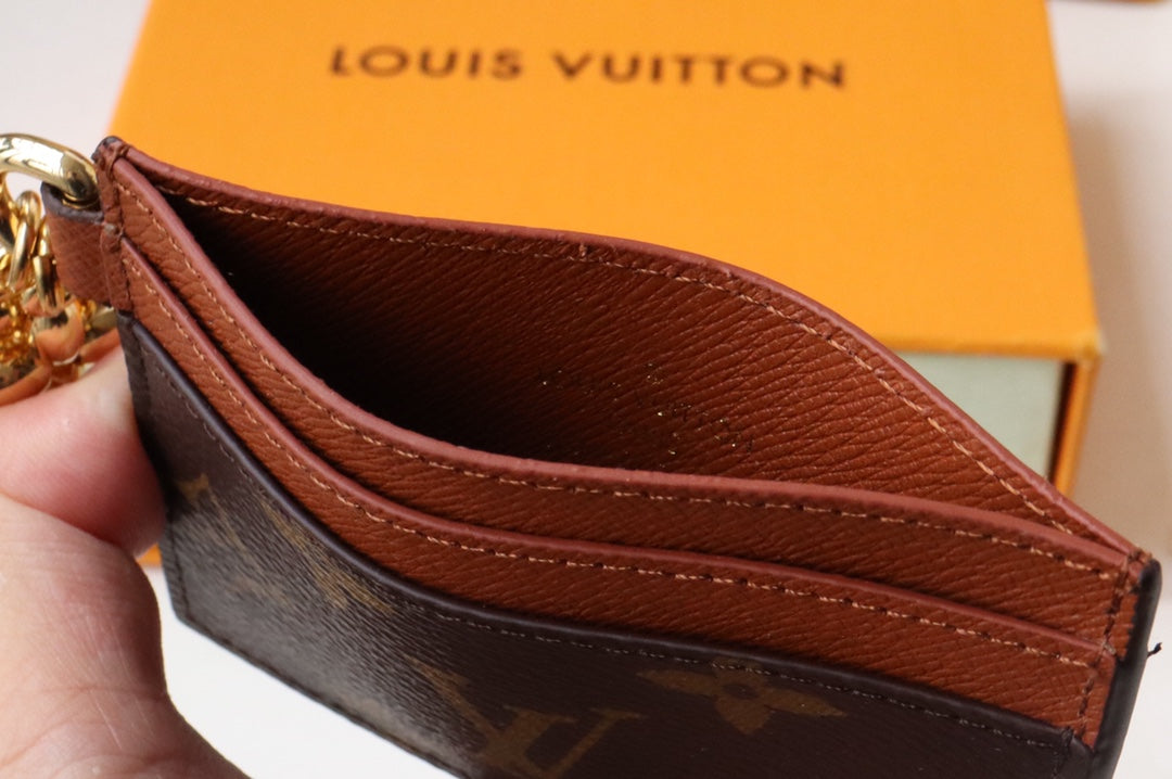 チャームカードホルダー ブラウン モノグラム キャンバス