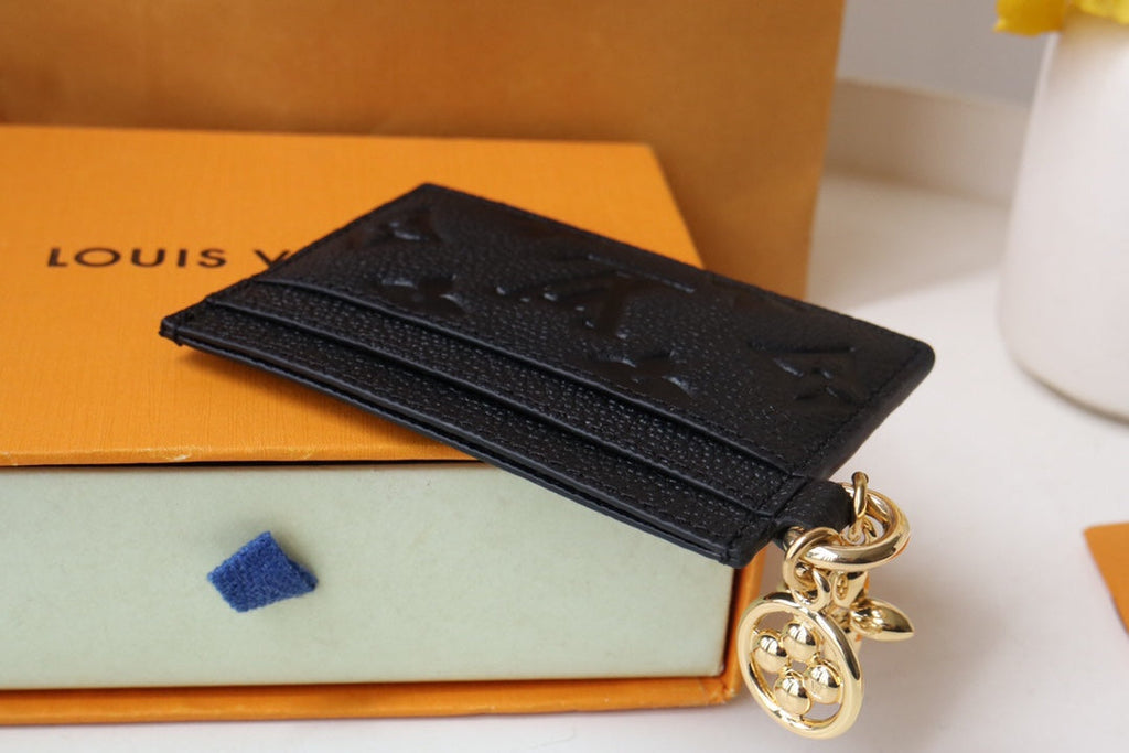 チャームカードホルダー ブラックモノグラムキャンバス