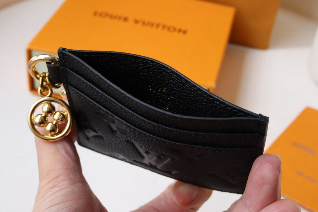 チャームカードホルダー ブラックモノグラムキャンバス