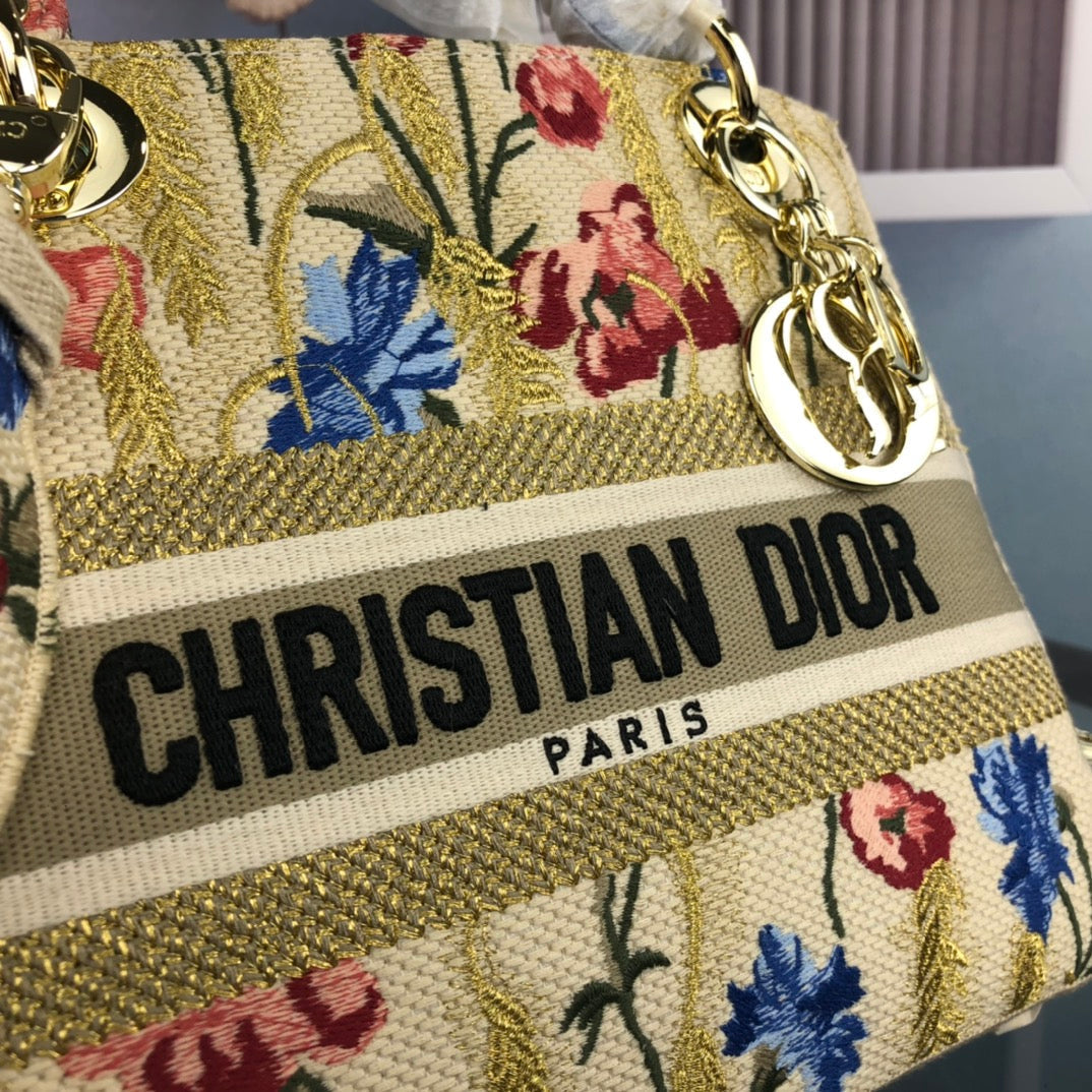 ミディアム レディ D-LITE 24 イエロー マルチカラー ペイズリー 刺繍