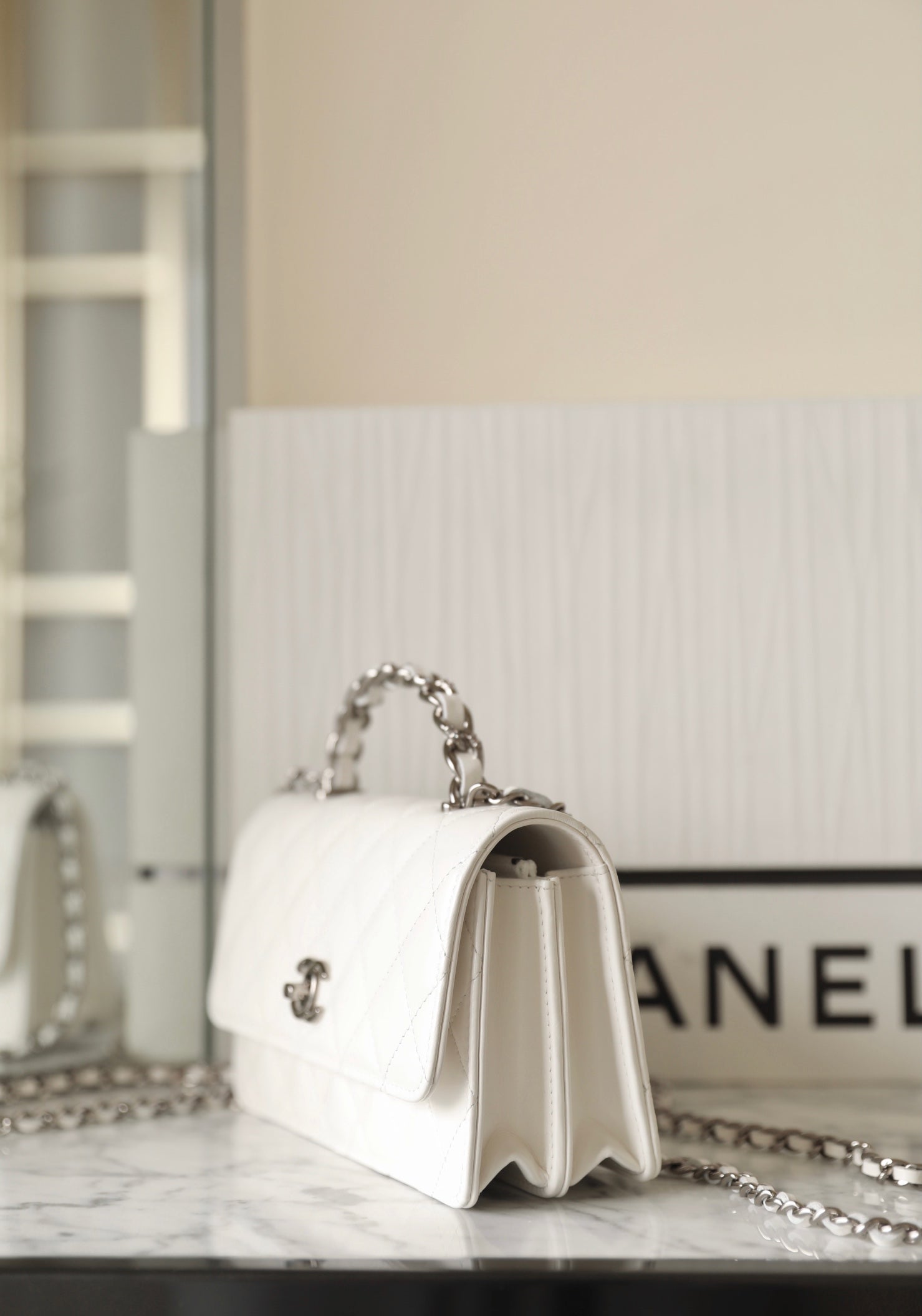 CC WOC 18.5 ホワイトラムスキン シルバーハードウェア