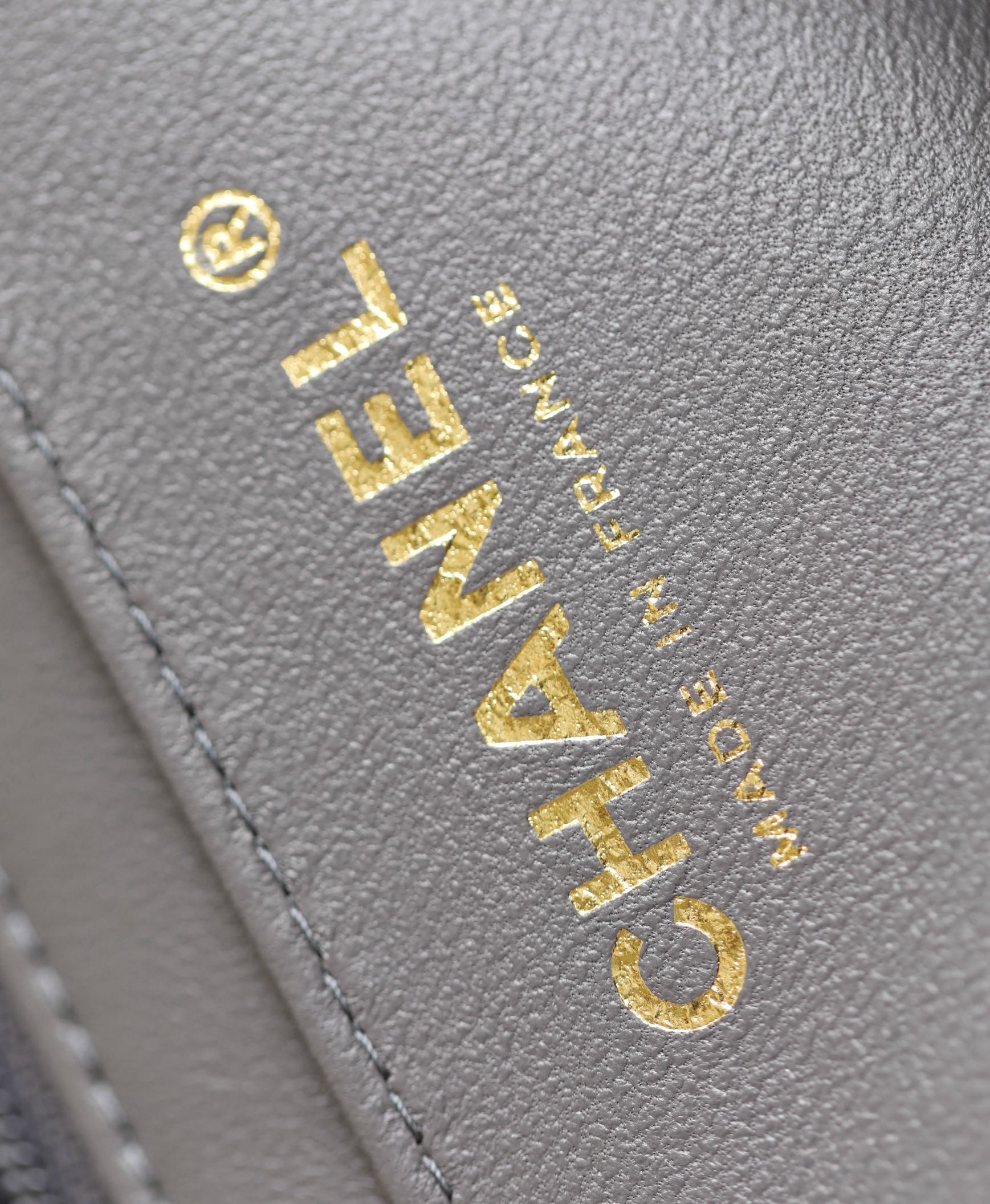 MINI RECTANGLE FLAP BAG TOP HANDLE 20CM GREY LAMBSKIN SILVER HARDWARE